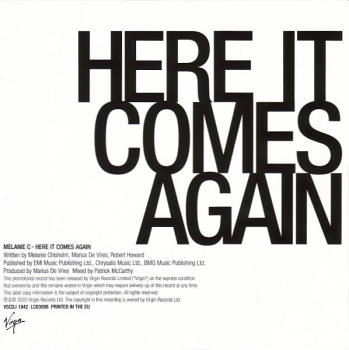Melanie C - Here It Comes Again PROMO CD Single 2003