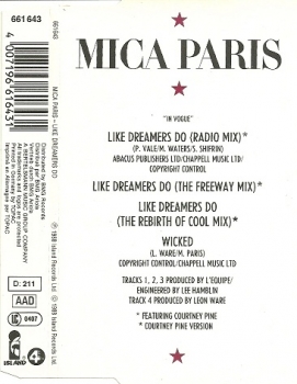 Mica Paris - Like Dreamers Do PICTURE CD Single 1988