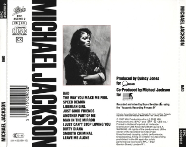 Michael Jackson - Bad CD 1987