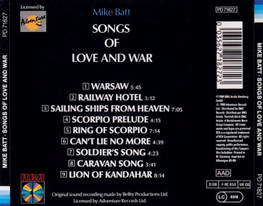 Mike Batt - Songs Of Love And War CD 1988