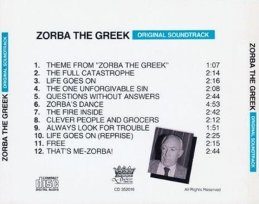 OST - Zorba The Greek: Original Soundtrack CD 1965 1988