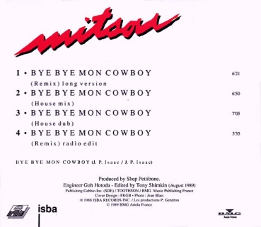 Mitsou - Bye Bye Mon Cowboy (The Shep Pettibone Remix) CD Single 1989