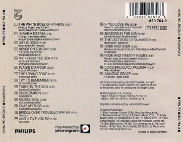 Nana Mouskouri - Passport CD 1976 1986