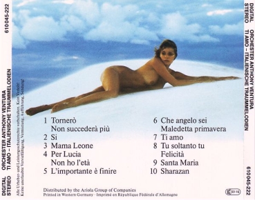 Preview: Anthony Ventura - Ti Amo: Italienische Traummelodien CD 1983
