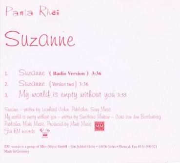 Panta Rhei (Cora) - Suzanne CD Single 1999