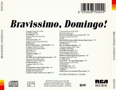 Placido Domingo - Bravissimo, Domingo! CD 1985 1989
