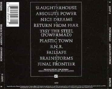Powermad - Absolute Power CD 1989