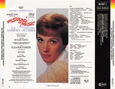 Rodgers and Hammerstein - The Sound Of Music: An Original Soundtrack Recording CLUB CD 1965 1989