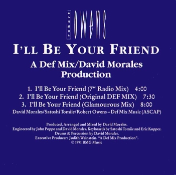 Robert Owens - I'll Be Your Friend CD Single 1991