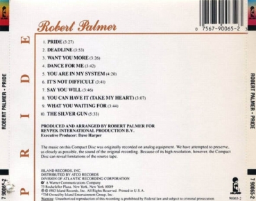 Preview: Robert Palmer - Pride CD 1983