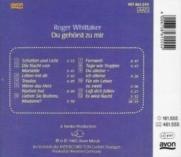 Roger Whittaker - Du Gehörst Zu Mir CD 1985
