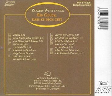 Roger Whittaker - Ein Glück, Daß Es Dich Gibt CD 1984 1991