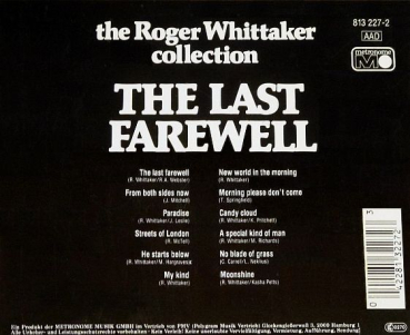Roger Whittaker - The Last Farewell CD 1974 1987