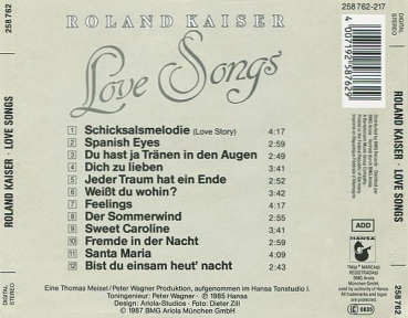 Roland Kaiser - Love Songs CD 1985 1987