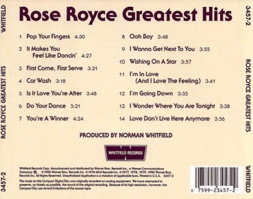 Preview: Rose Royce - Greatest Hits CD 1980 1996