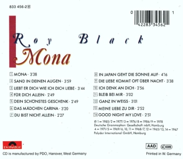 Roy Black - Mona CD 1986