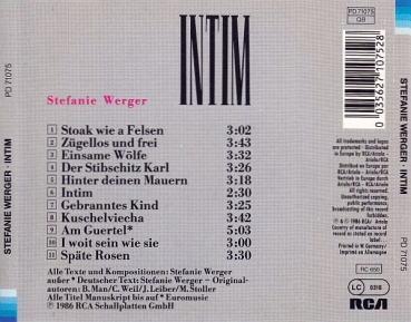 Stefanie Werger - Intim CD 1986