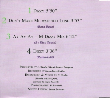 Sugar Toe Monroe - Dizzy CD Single 1989
