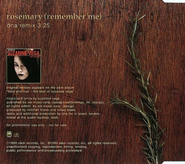 Preview: Suzanne Vega - Rosemary (Remember Me) (DNA Remix) PROMO CD Single 1999
