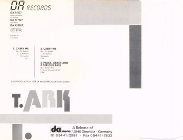 T. Ark - Carry Me CD Single 1991