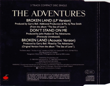 Adventures - Broken Land 3 INCH CD Single 1988