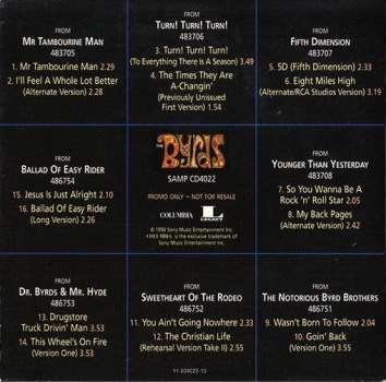 Byrds - The Byrds (Same) PROMO CD 1996