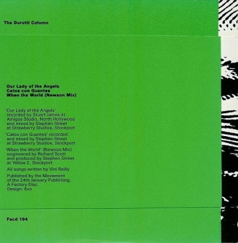Durutti Column - Our Lady Of The Angels CD Single 1987