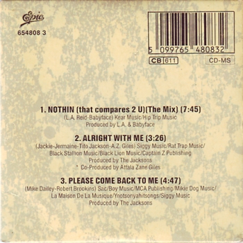 Jacksons - Nothin (That Compares 2 U) 3 INCH CD Single 1989