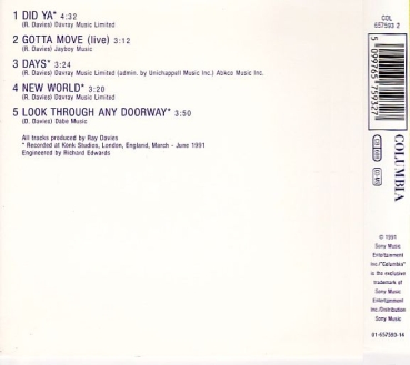 Kinks - Did Ya CD Single 1991