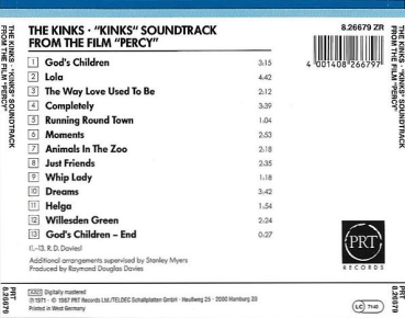 Kinks - ''Kinks'' Soundtrack From The Film ''Percy'' CD 1971 1987