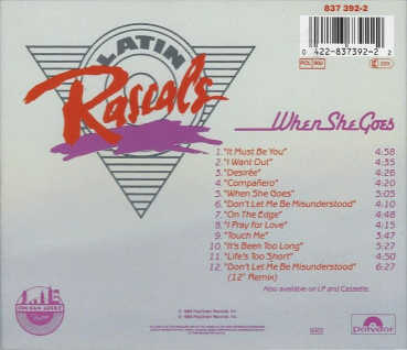 Latin Rascals - When She Goes CD 1989