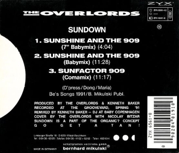 Overlords - Sundown CD Single 1991