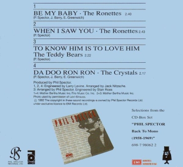 Ronettes - Be My Baby CD Single 1992