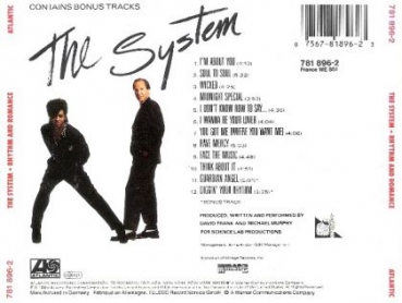System - Rhythm And Romance CD 1989