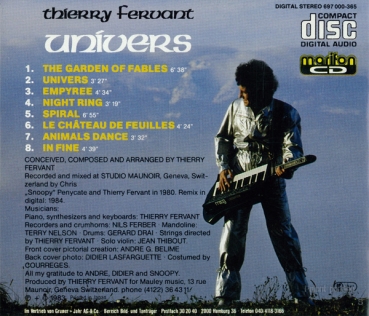 Thierry Fervant - Univers JAPANESE MADE GERMANY CD 1980 1984