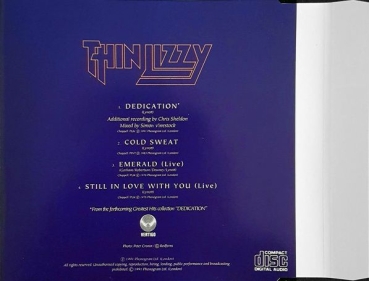 Thin Lizzy - Dedication CD Single 1991