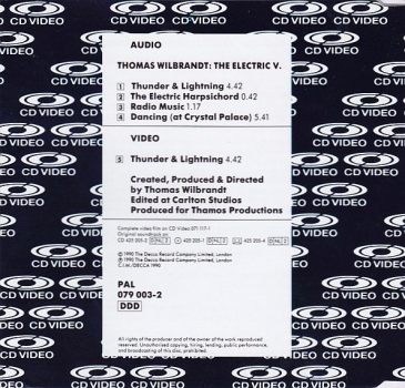 Thomas Wilbrandt - The Electric V. CD Video Single 1990
