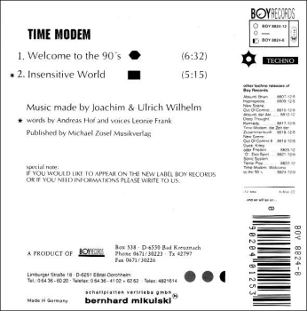 Time Modem - Welcome To The 90's CD Single 1990