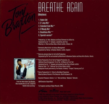 Toni Braxton - Breathe Again CD Single 1993