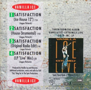 Vanilla Ice - Satisfaction CD Single 1991