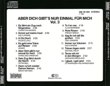 Various Artists - Aber Dich Gibt's Nur Einmal Für Mich Vol. 3 CD 1986 1989