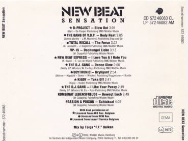 Various Artists - New Beat Sensation (Megamix) CD 1989