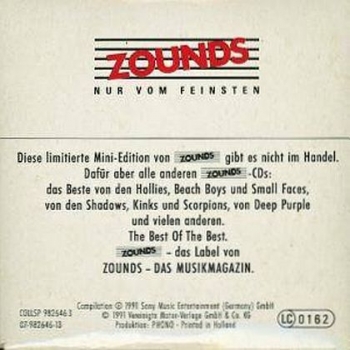 Various Artists - Zounds Das Musikmagazin LIMITED EDITION PROMO 3 INCH CD Single 1991