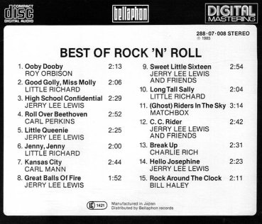 Various Artists - Best Of Rock 'n' Roll BLUE FACE CD 1985