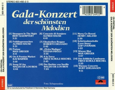 Various Artists - CD-Festival: Gala-Konzert Der Schönsten Melodien CD 1984