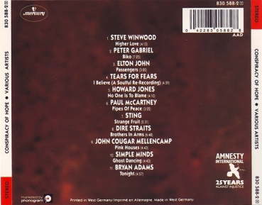 Various Artists - Conspiracy Of Hope CD 1986