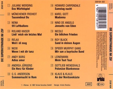 Various Artists - Die Superhitparade Im ZDF CD 1987