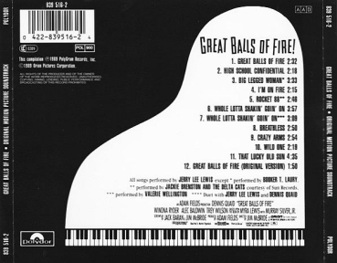OST - Great Balls Of Fire: Original Motion Picture Soundtrack CD 1989