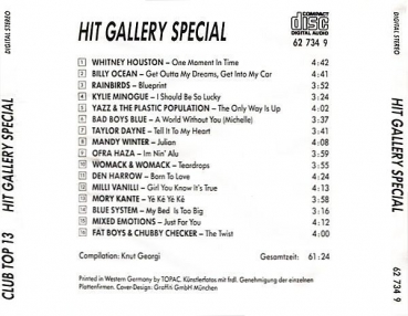 Various Artists - Club Top 13: Hit Gallery Special CD 1988