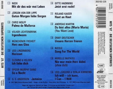 Various Artists - Hits '87: Die Deutschen Superhits CD 1987